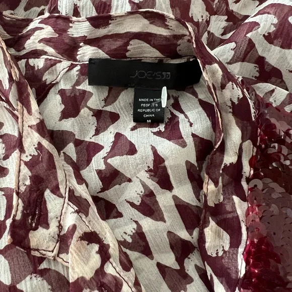 Joe’s Jeans Print Silk Sequin Blouse - Picture 6 of 7